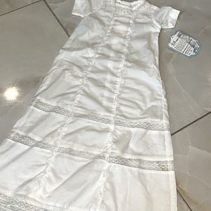 White christening gown newborn dress 3 month lace new gift nwt
